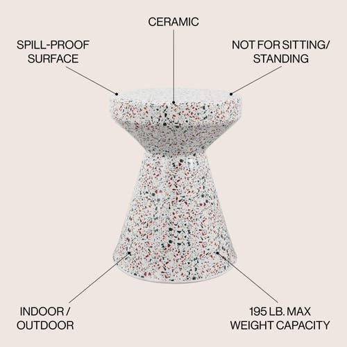 Jonathan Y Xenia 17.75" Modern Bohemian Terrazzo Indoor/outdoor Drum Accent Table In Multi