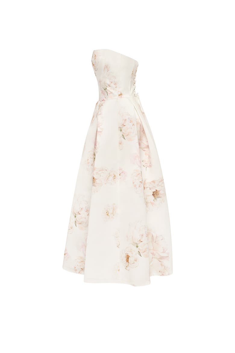Corset Midi Formal Occasion Dress, Alternate, color, Peony
