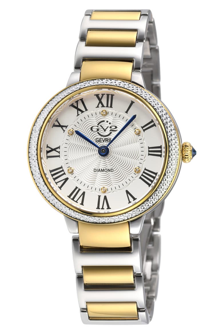 Rome Brillante Diamond Bracelet Watch, 36mm, Main, color, TWO TONED SS/IPYG