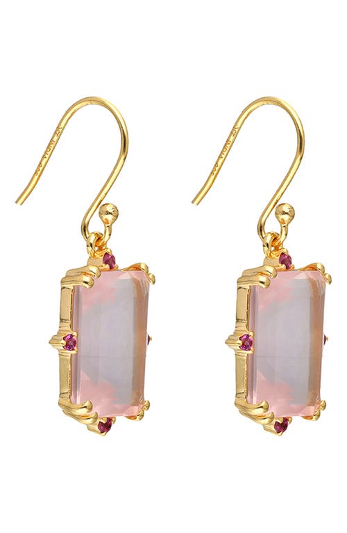 Ys Gems Semiprecious Stone Drop Earrings In Pink
