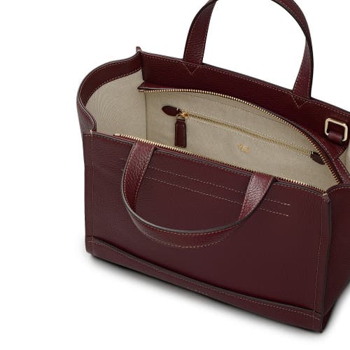 Radley Oak Street Medium Ziptop Satchel Bag In Burgundy