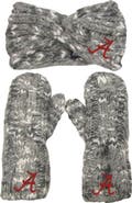 ZOOZATZ Women's ZooZatz Alabama Crimson Tide Logo Marled Headband and Mitten Set