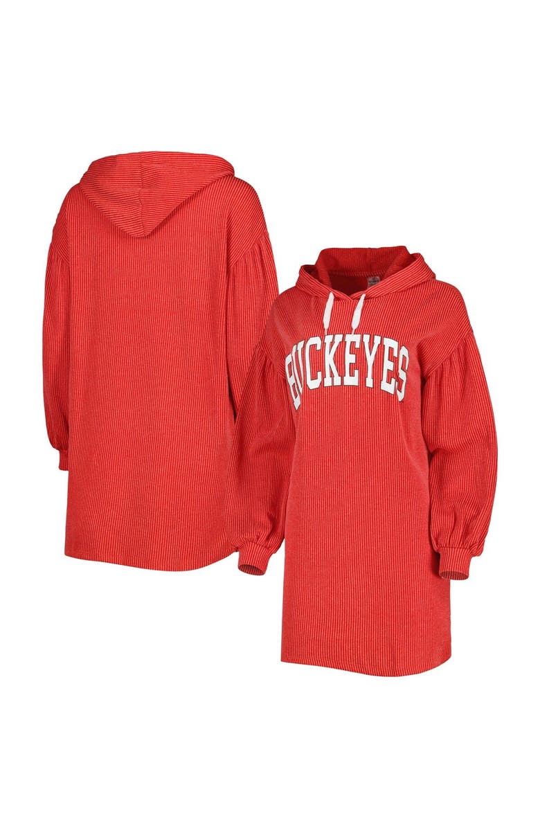 GAMEDAY COUTURE Women's Gameday Couture Scarlet Ohio State Buckeyes Game Winner Vintage Wash Tri-Blend Dress, Main, color, Scarlet