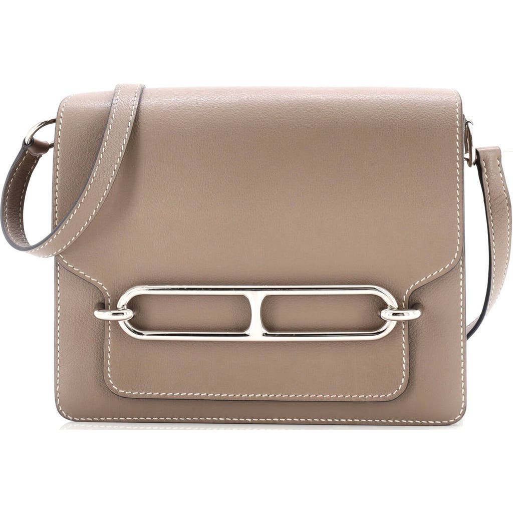 Pre-owned Hermes Hermes Roulis Bag Evercolor 23 In Gray