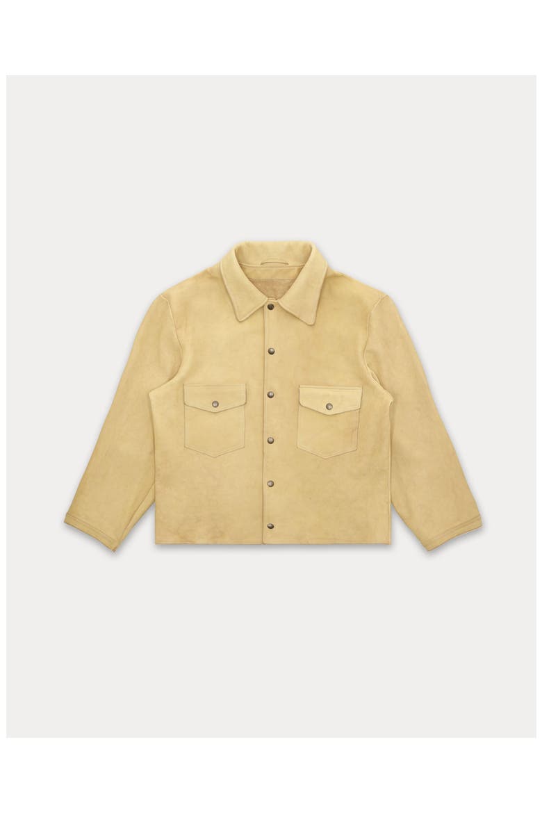 Quarter Deer Skin Leather Jacket, Main, color, Cream