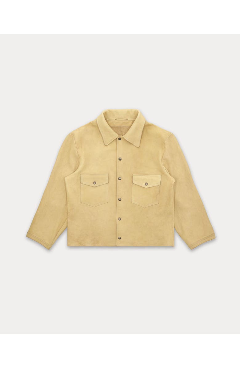 Fortela Quarter Deer Skin Leather Jacket, Main, color, Cream