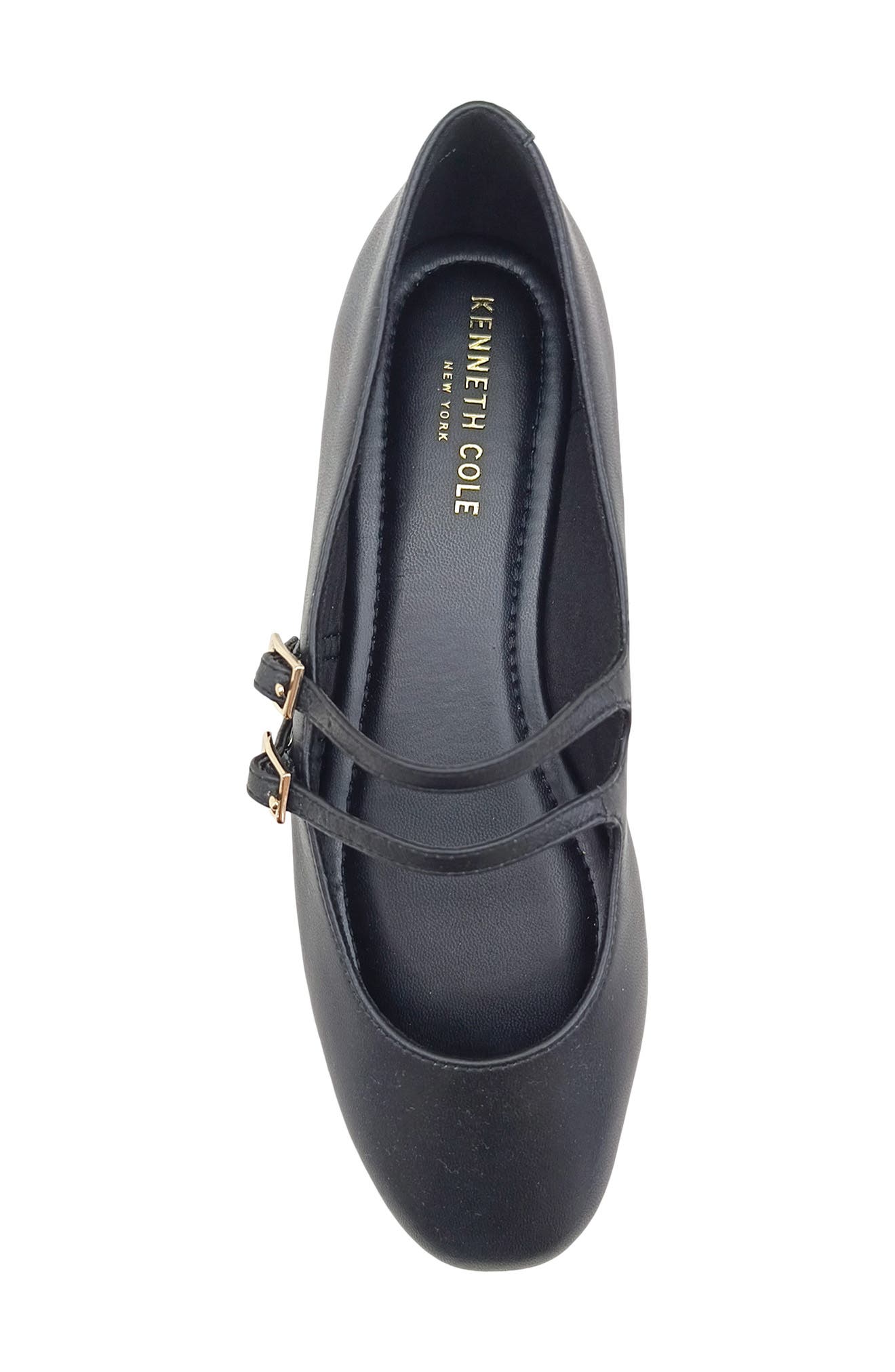 Kenneth Cole Mackenzie Mary Jane Flat, Alternate, color, Black Leather
