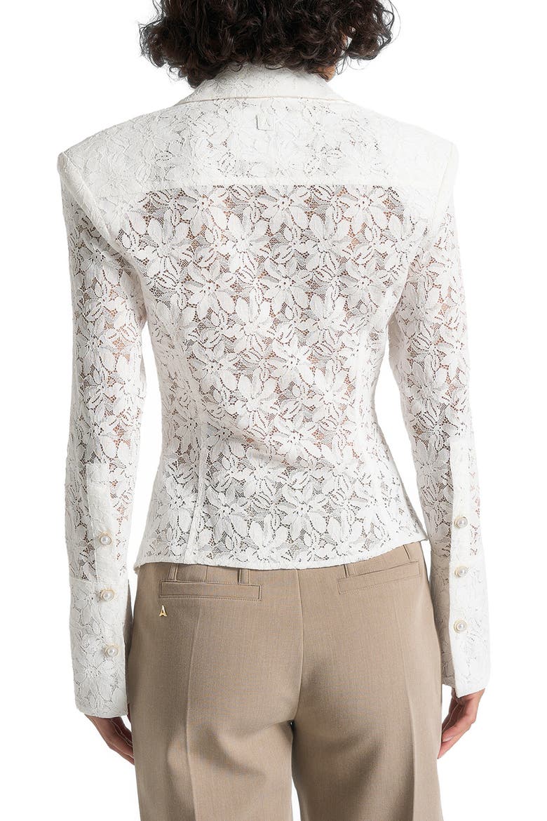 Sila Wide Shoulder Lace Angled Shirt, Alternate, color, White