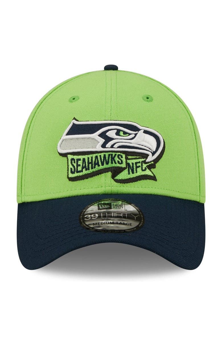 New Era Men's New Era Neon Green/Navy Seattle Seahawks 2022 Sideline 39THIRTY Flex Hat, Alternate, color, 
