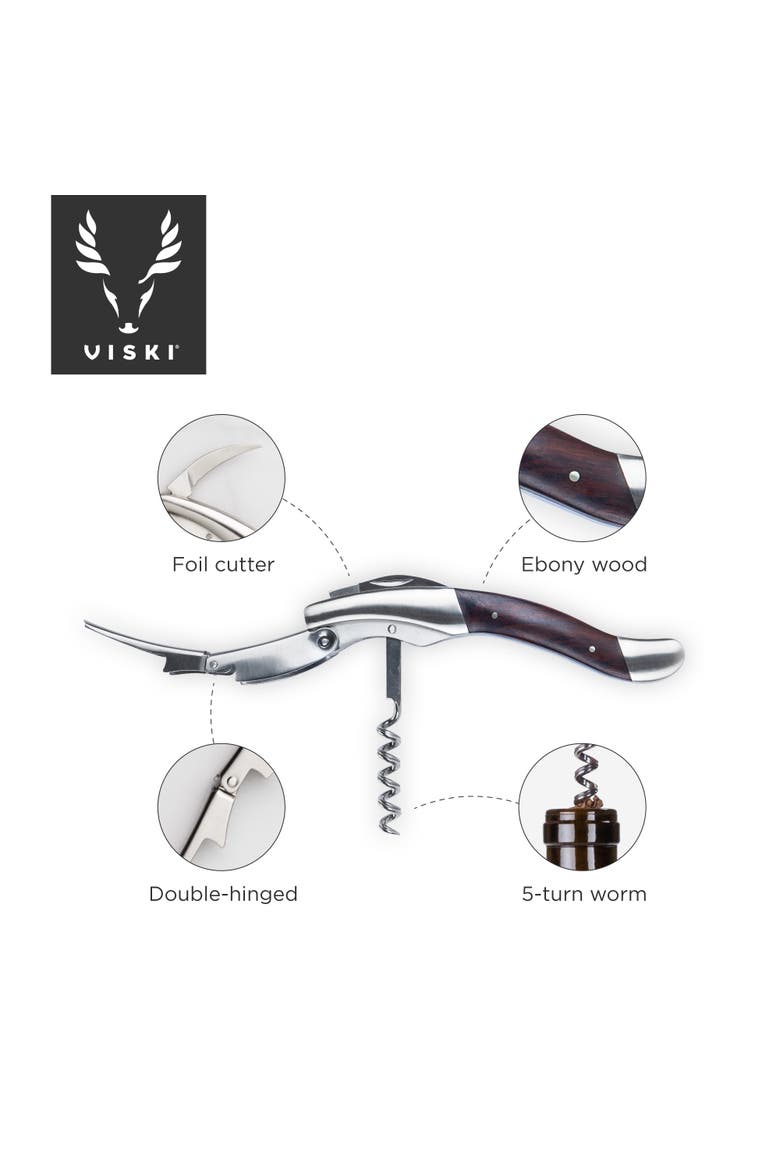 Admiral Oversized Double Hinged Corkscrew with Ebony Wood Inlay, Alternate, color, Wood