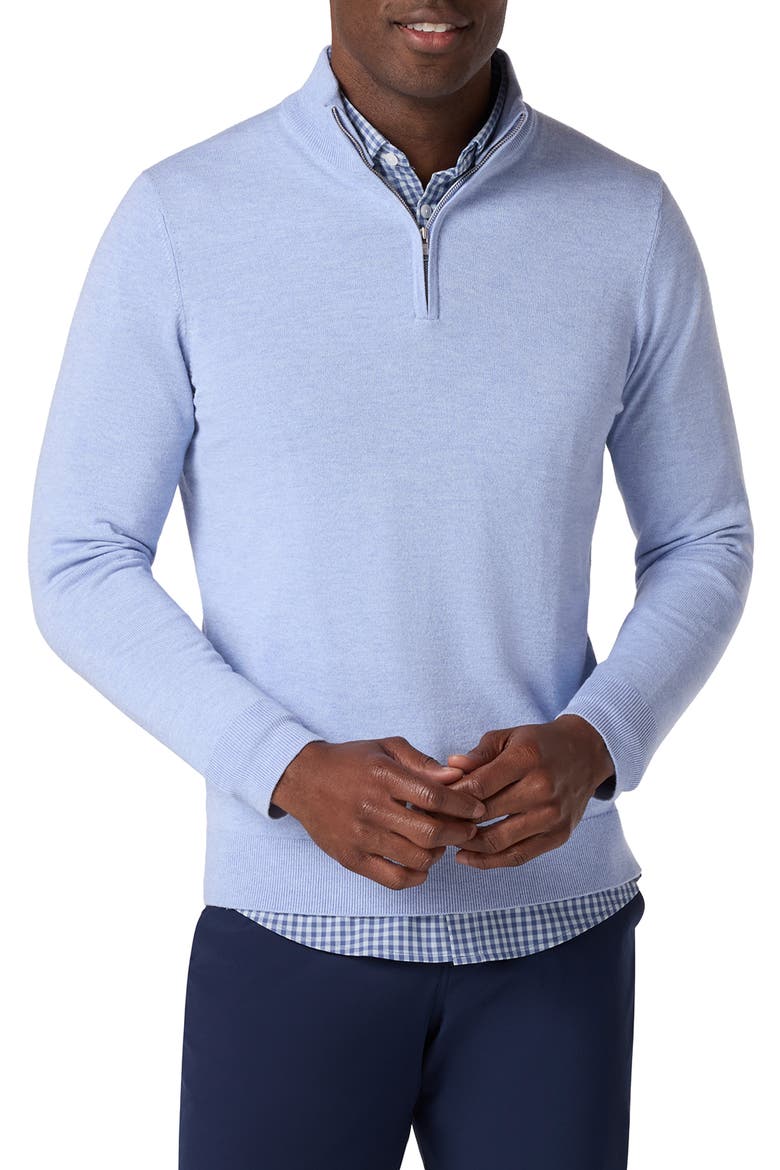 Heritage Quarter Zip Sweater, Main, color, CLOUD BLUE HEATHER