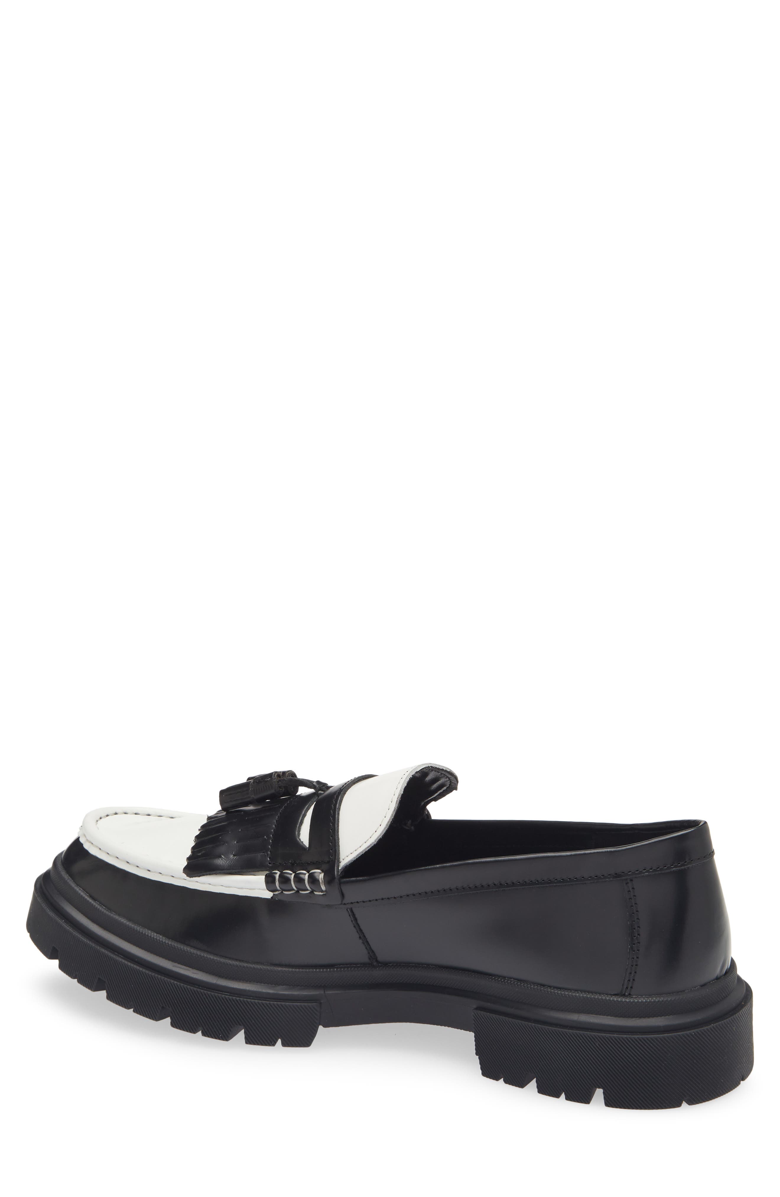 Zillah Penny Loafer, Alternate, color, BLACK WHITE