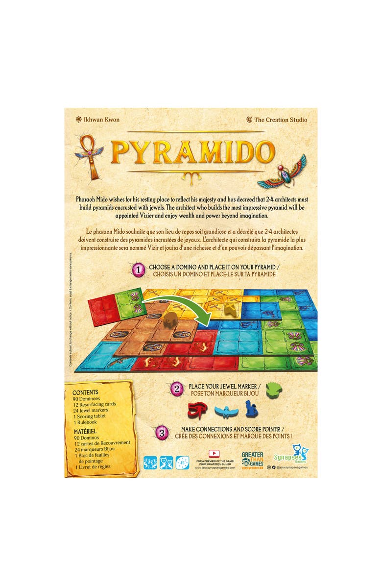 Synapses Games Pyramido Tile & Worker Placement Game, Alternate, color, Multicolored