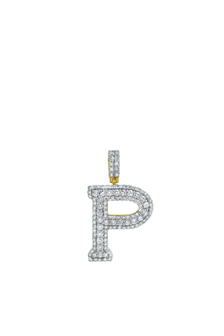 P Initial Diamond Pendant 14K Yellow Gold - 2.19 Carats, Alternate, color, 14K Yellow Gold -