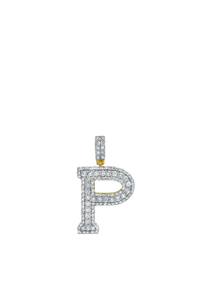 LuvMyJewelry P Initial Diamond Pendant 14K Yellow Gold - 2.19 Carats, Alternate, color, 14K Yellow Gold -