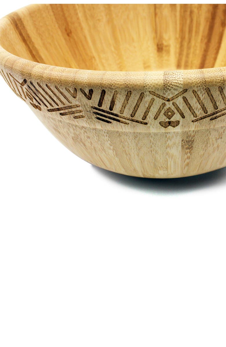 BergHOFF Bamboo Decorated Salad Bowl, Alternate, color, Multi