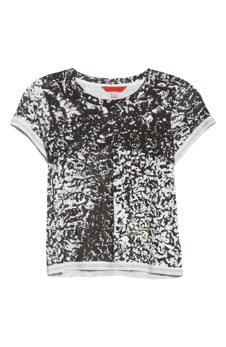 Eckhaus Latta Print Lapped Seam Baby Tee, Alternate, color, 