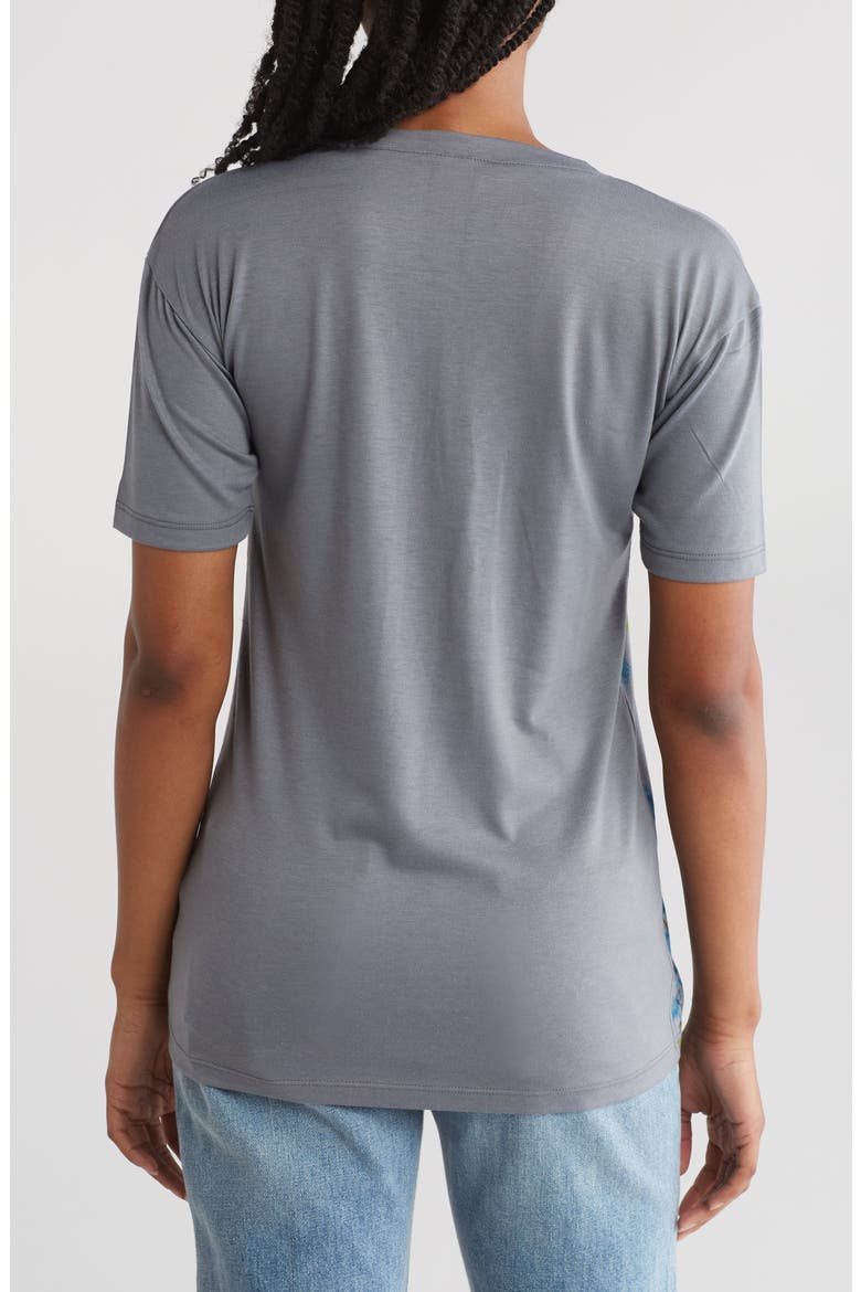 Deep V-Neck Boyfriend T-Shirt, Alternate, color, BLUE CORNFLOWERS