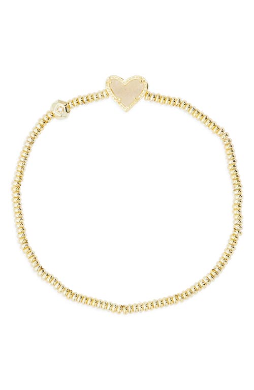 Kendra Scott Ari Heart Stretch Bracelet In Gold