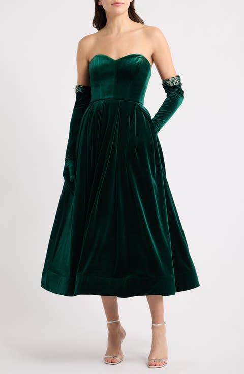 Fit & Flare Velvet Party Dress