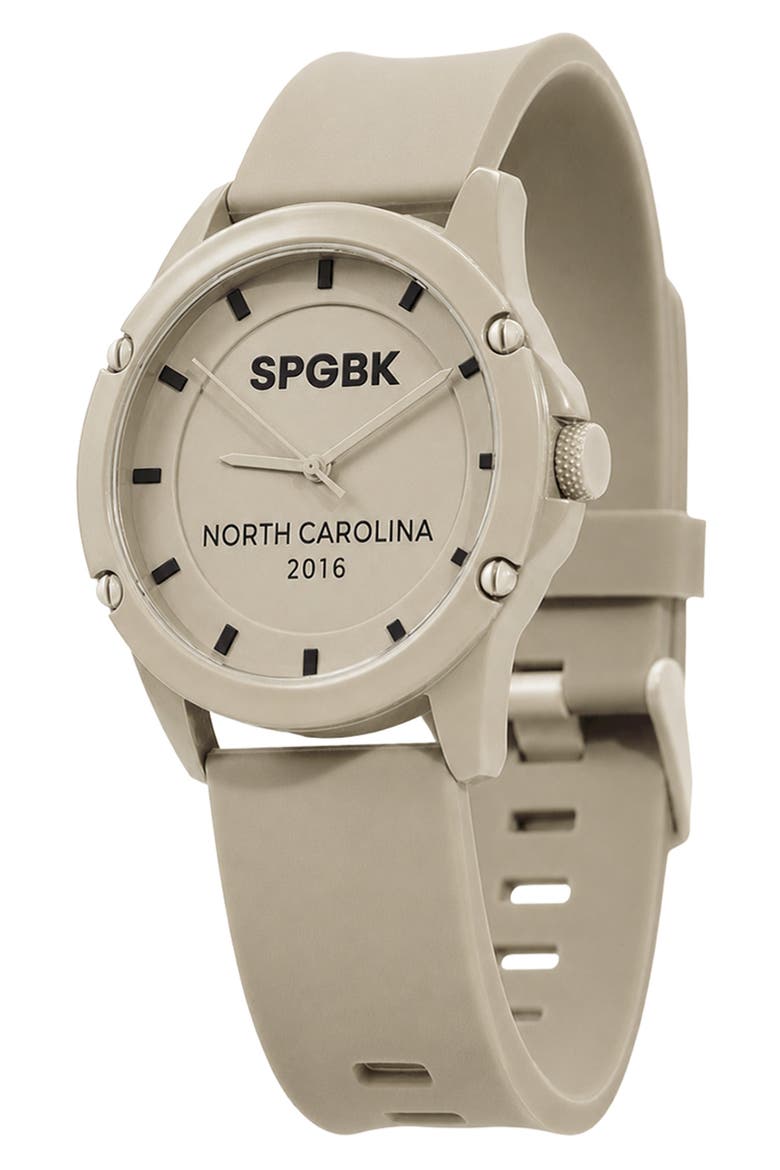 Sugar Cookie Silicone Strap Watch, 44mm case, Main, color, KHAKI