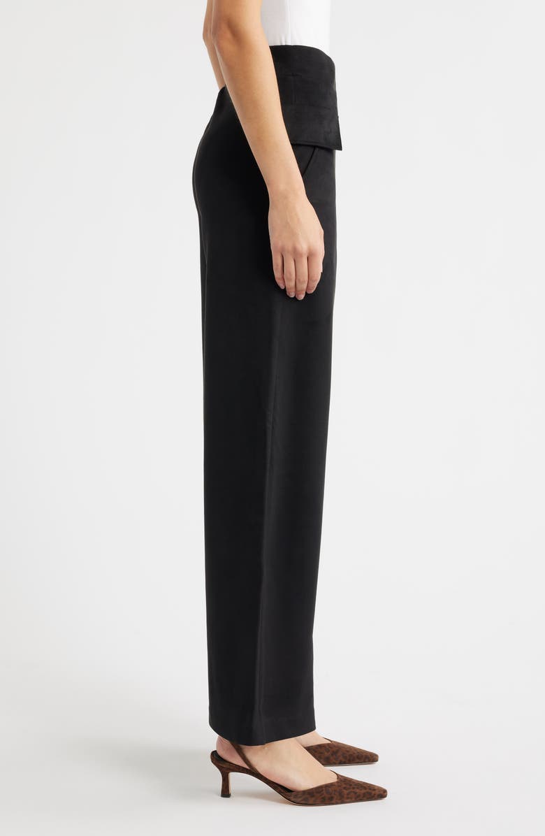 Hue Faux Suede Wide Leg Pants, Alternate, color, Black