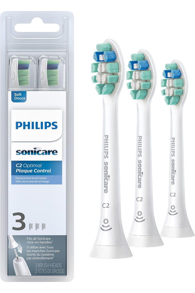 C2 Optimal Plaque Control Brush Heads 3 Pack White, Main, color, White