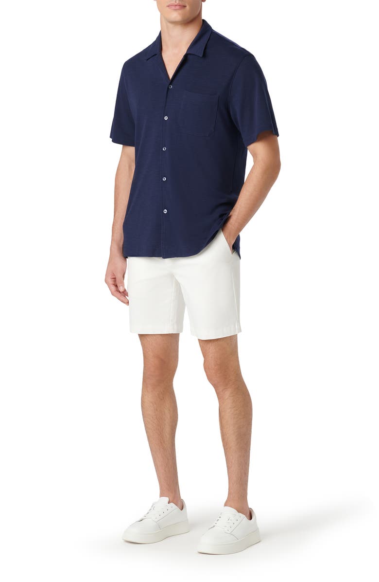 Bugatchi Knit Camp Shirt, Alternate, color, Navy