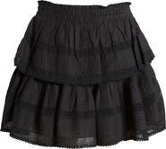 LoveShackFancy Tiered Ruffle Cotton Miniskirt