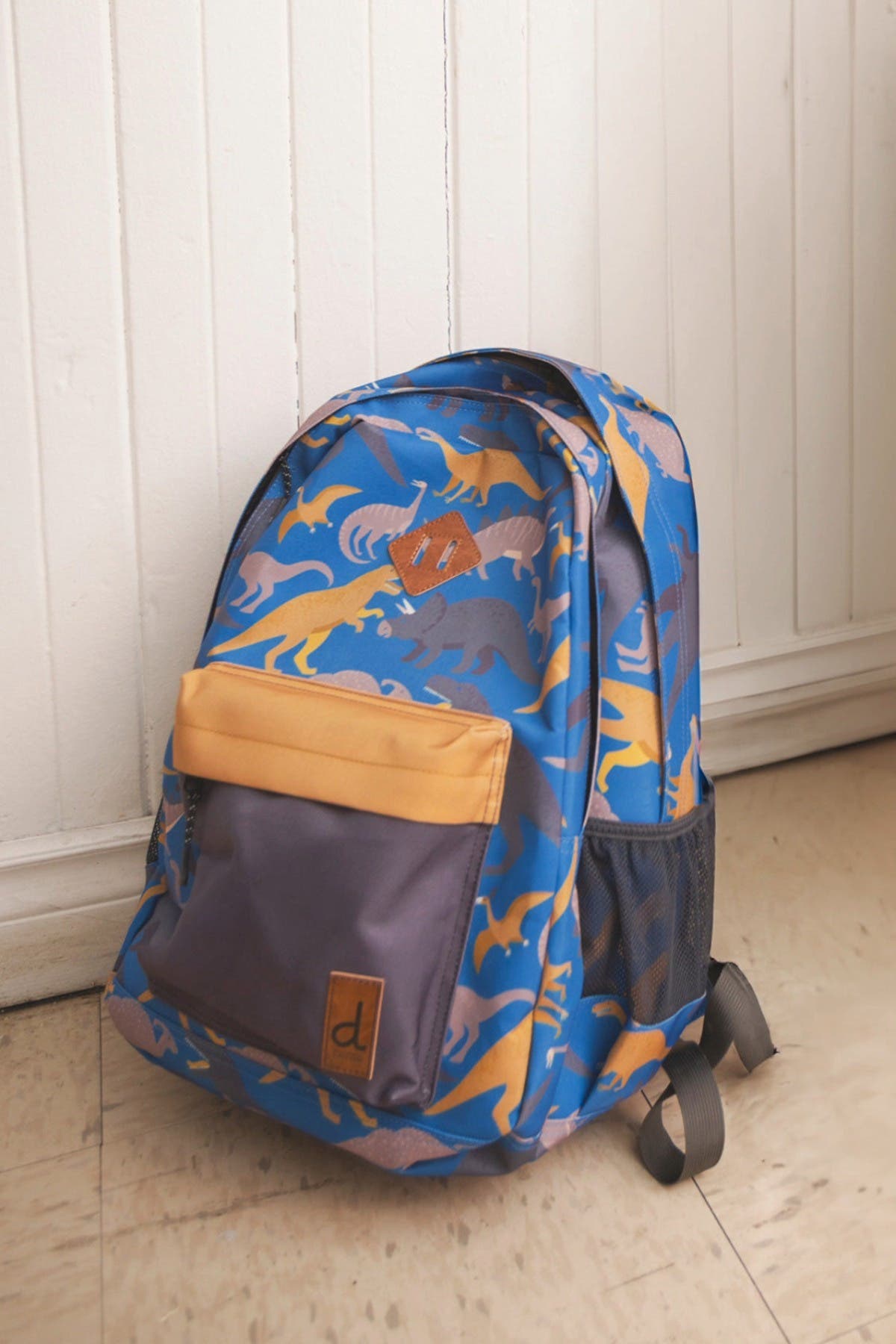 Deux par Deux Dinosaur Durable Spacious Organized Backpack, Alternate, color, Blue Dinosaur Print