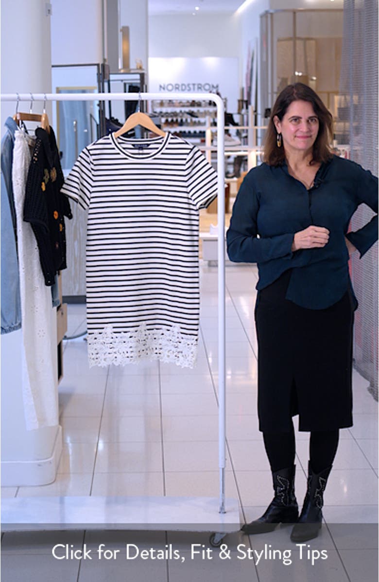 Rhue Embroidered Hem T-Shirt Dress, sales video thumbnail