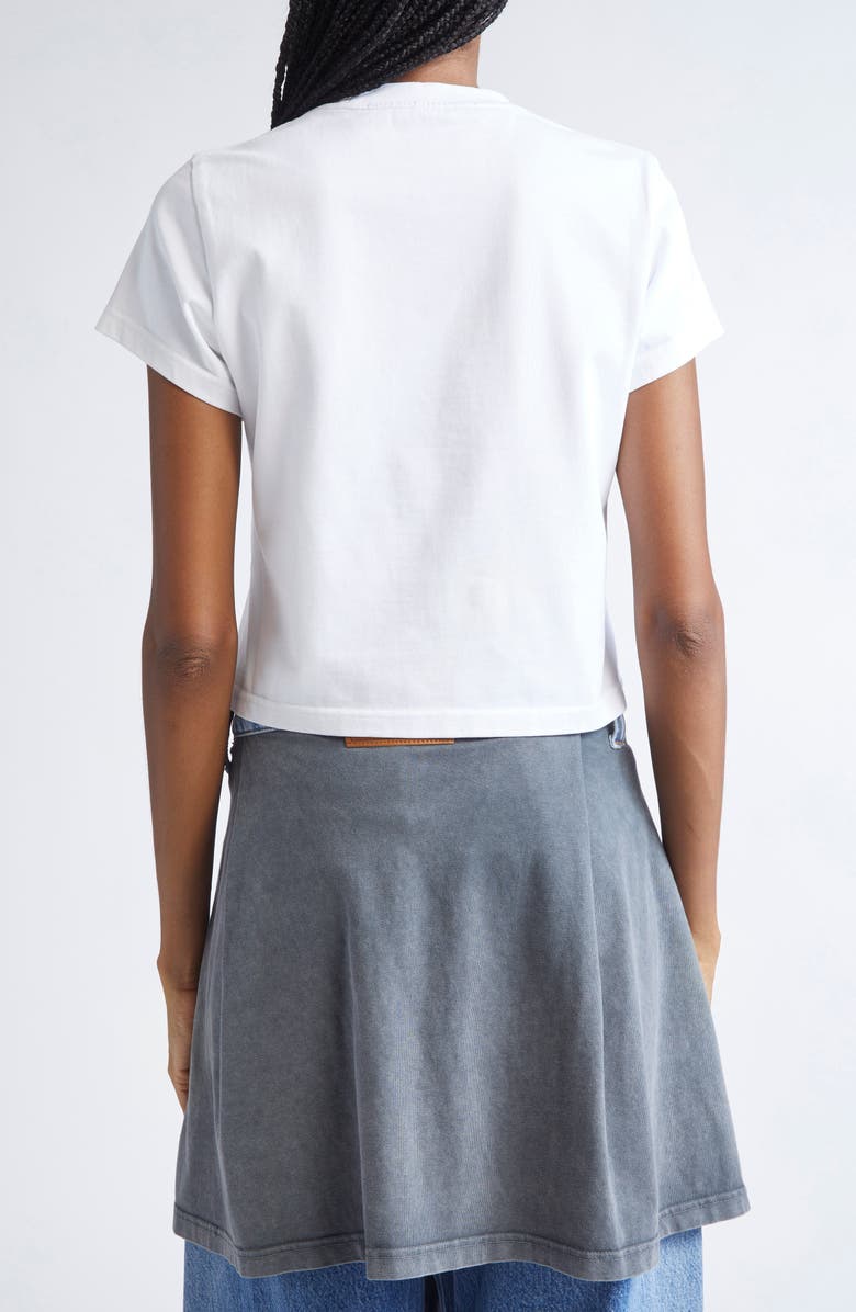 Alexander Wang Shrunken Cotton Graphic T-Shirt, Alternate, color, White