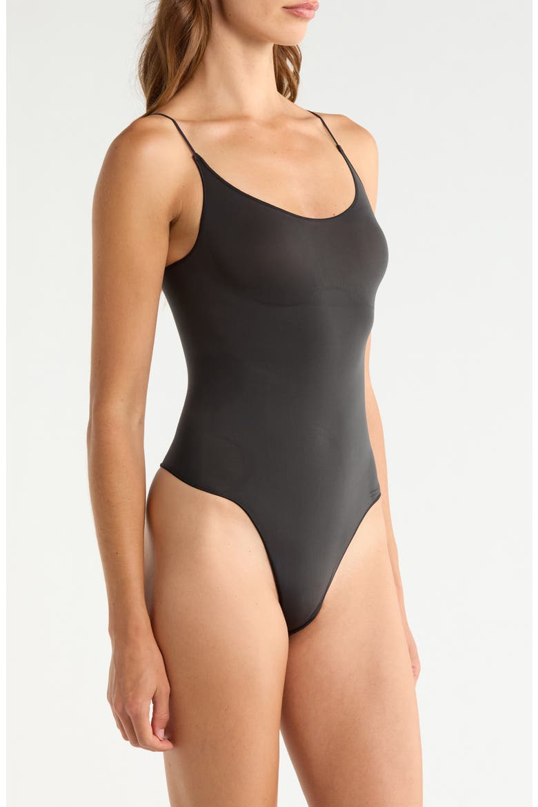 Sheer Seamless Thong Bodysuit, Alternate, color, ONYX