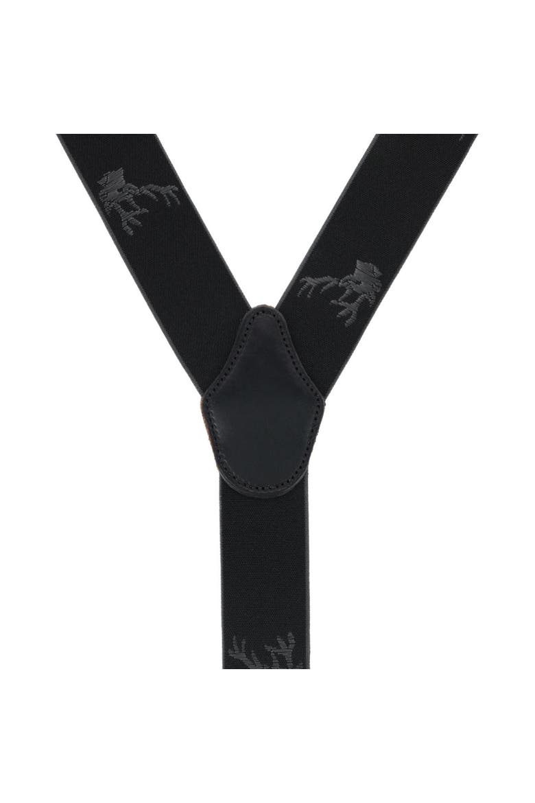Men's Stag Head Convertible Clip End Suspenders, Alternate, color, Black