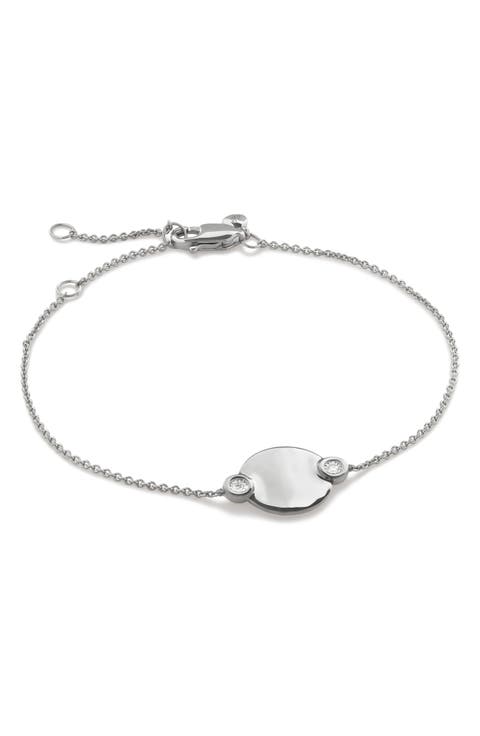 Lab Created Diamond Engravable Disc Bracelet