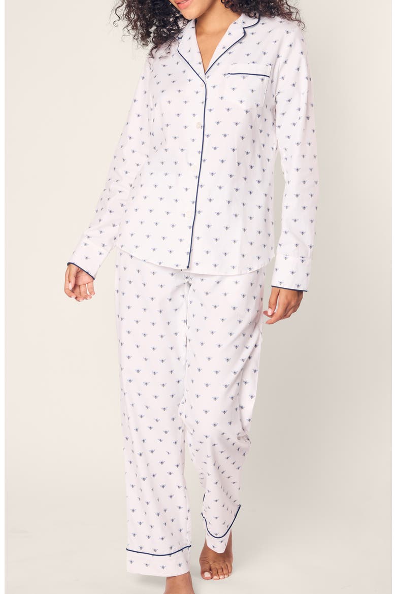 Buzzin' Cotton Twill Pajamas, Main, color, WHITE