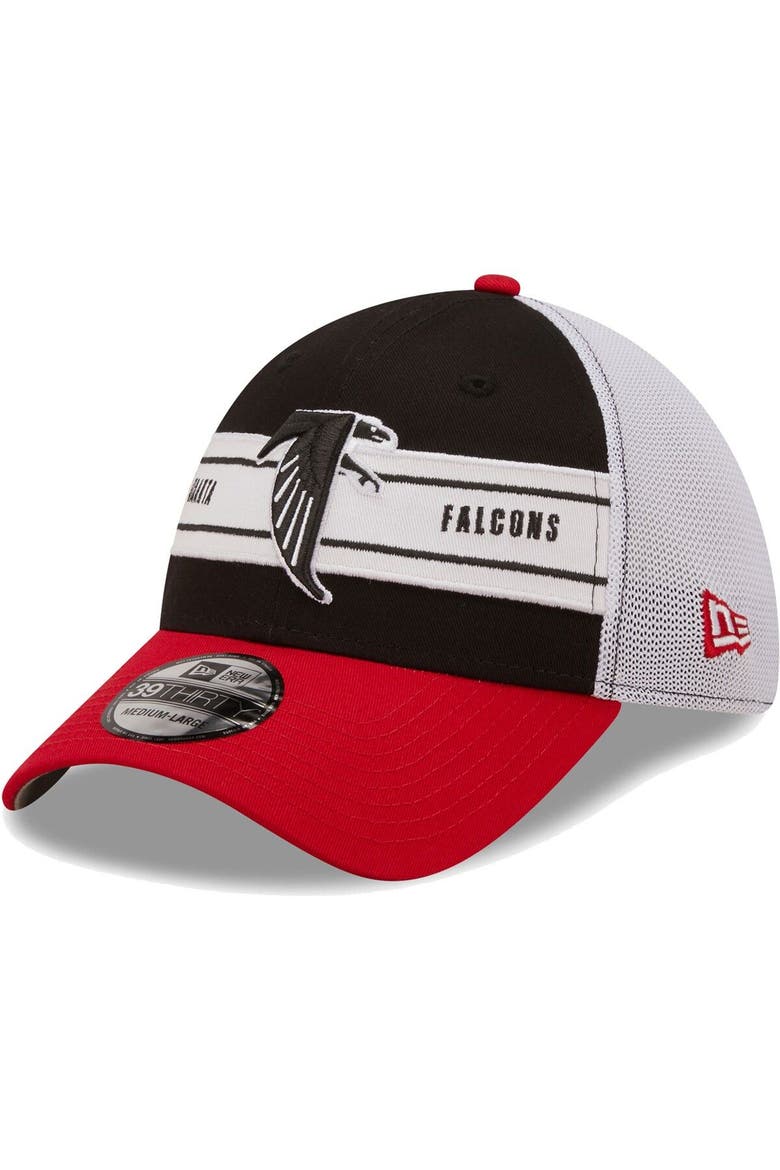 Men's New Era Black/Red Atlanta Falcons Team Banded 39THIRTY Flex Hat, Alternate, color, Black