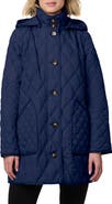 Bernardo Diamond Quilted Hooded Liner Jacket