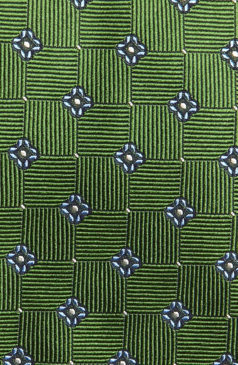 David Donahue Floral Silk Tie, Alternate, color, Green