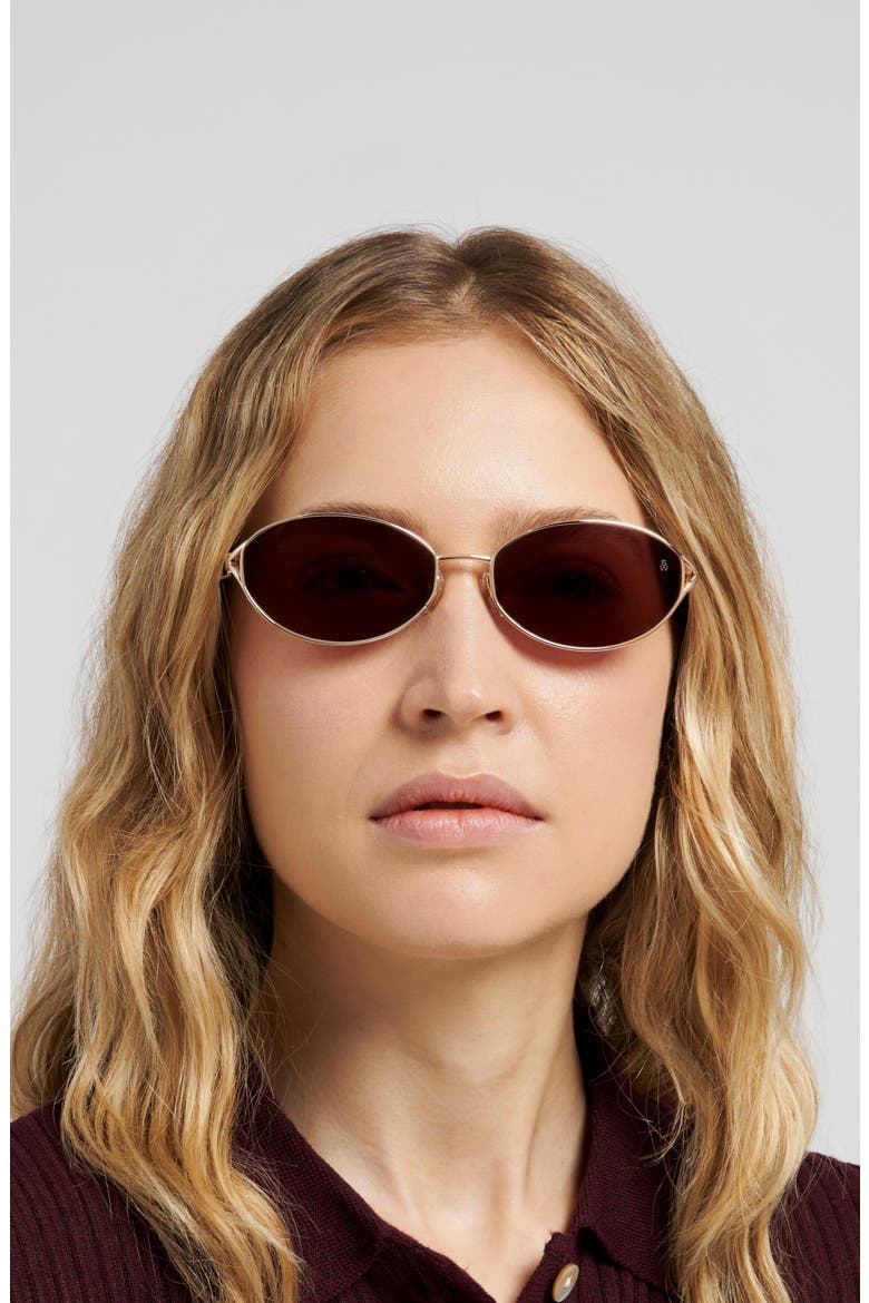 WZN 8031/G/S 56mm Oval Sunglasses, Alternate, color, GOLD/ PINK
