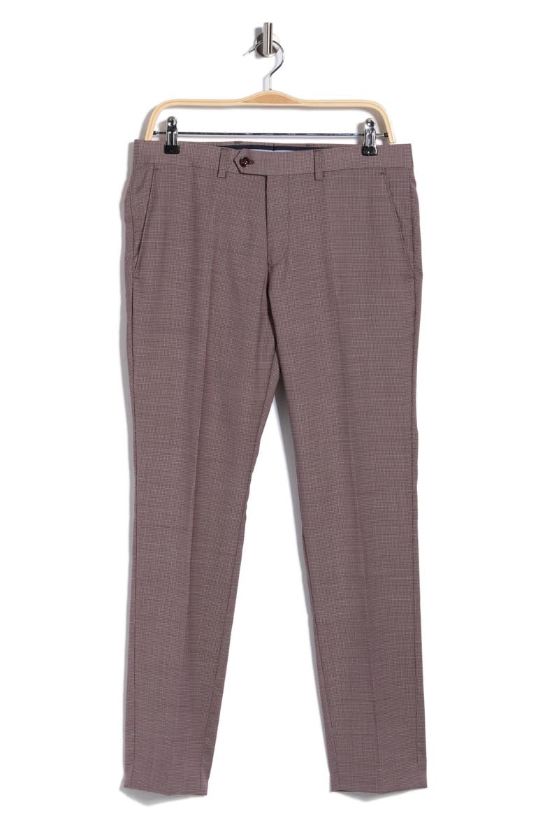 Houndstooth Wool Blend Pants, Alternate, color, MAUVE