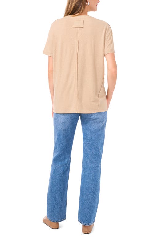 1.state Linen Blend Slub Pocket T-shirt In Oatmeal