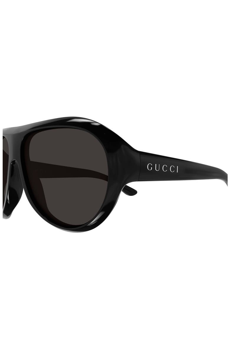 GG2270S 62mm Polarized Gradient Oversize Shield Sunglasses, Alternate, color, BLACK