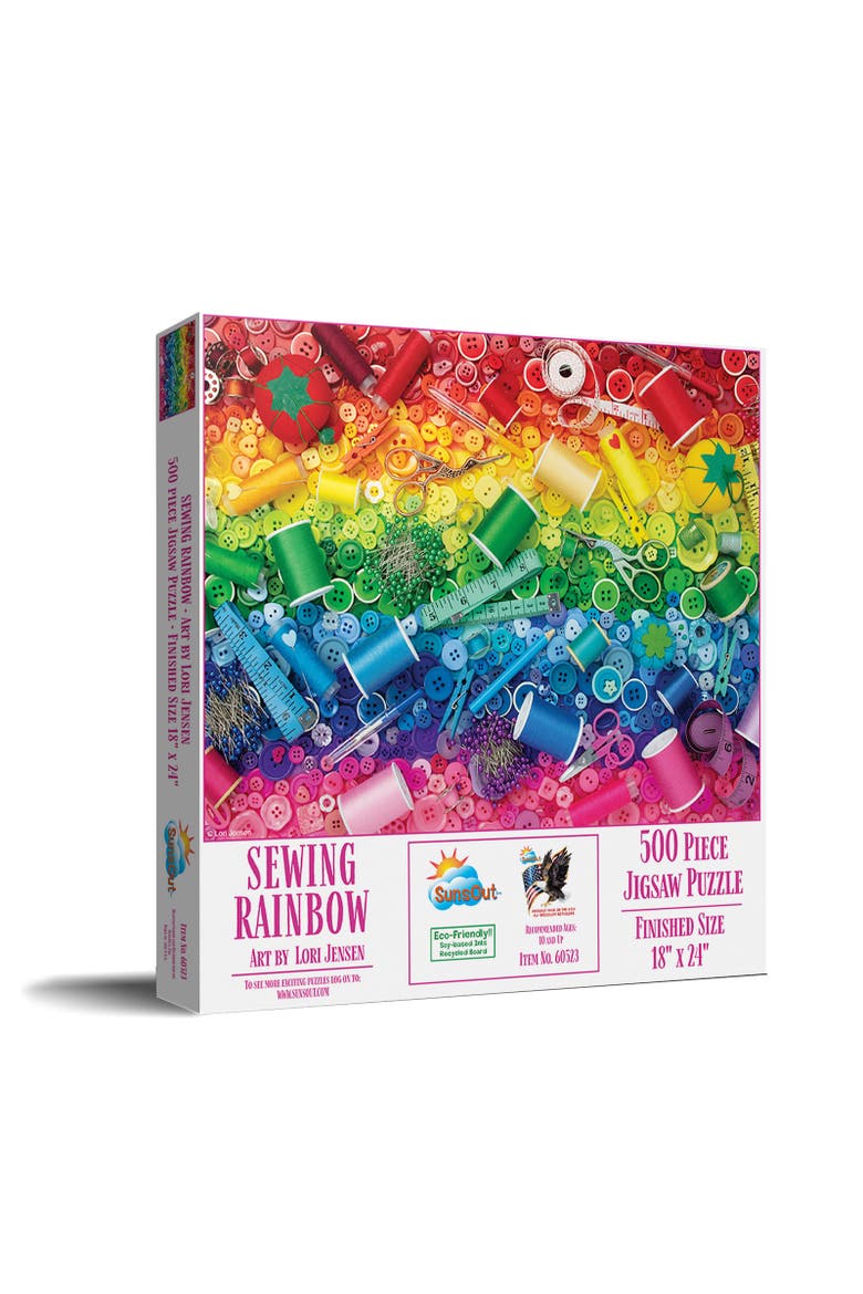 Sewing Rainbow 500 piece Jigsaw Puzzle for Adults, Main, color, Multicolor