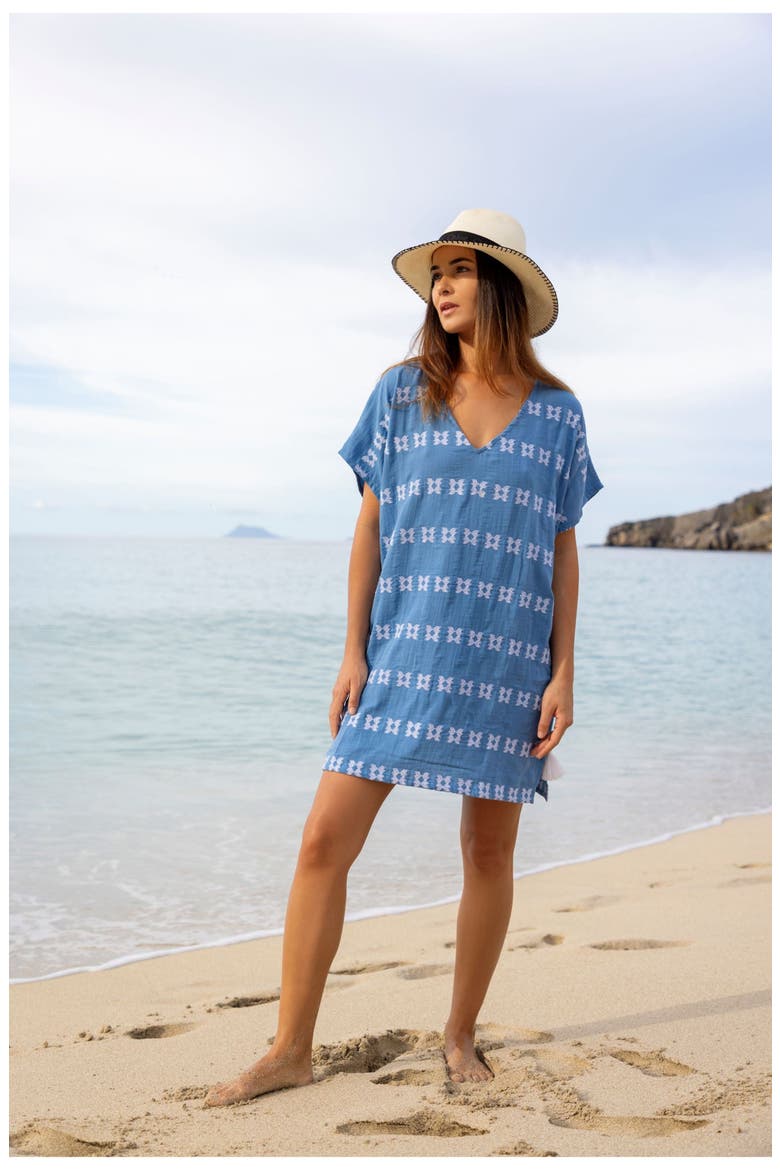 Capucine Mini Women's Caftan, Alternate, color, Sky Blue