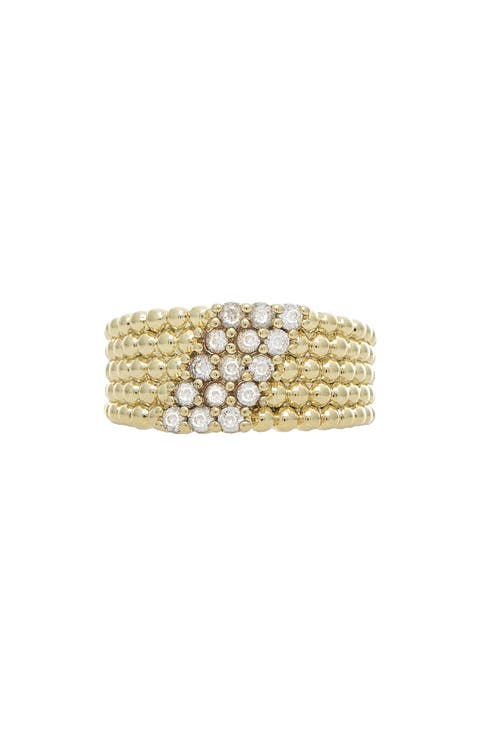 Cubic Zirconia Millwork Detail Band Ring