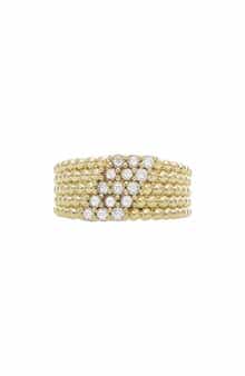 RIVKA FRIEDMAN Cubic Zirconia Millwork Detail Band Ring