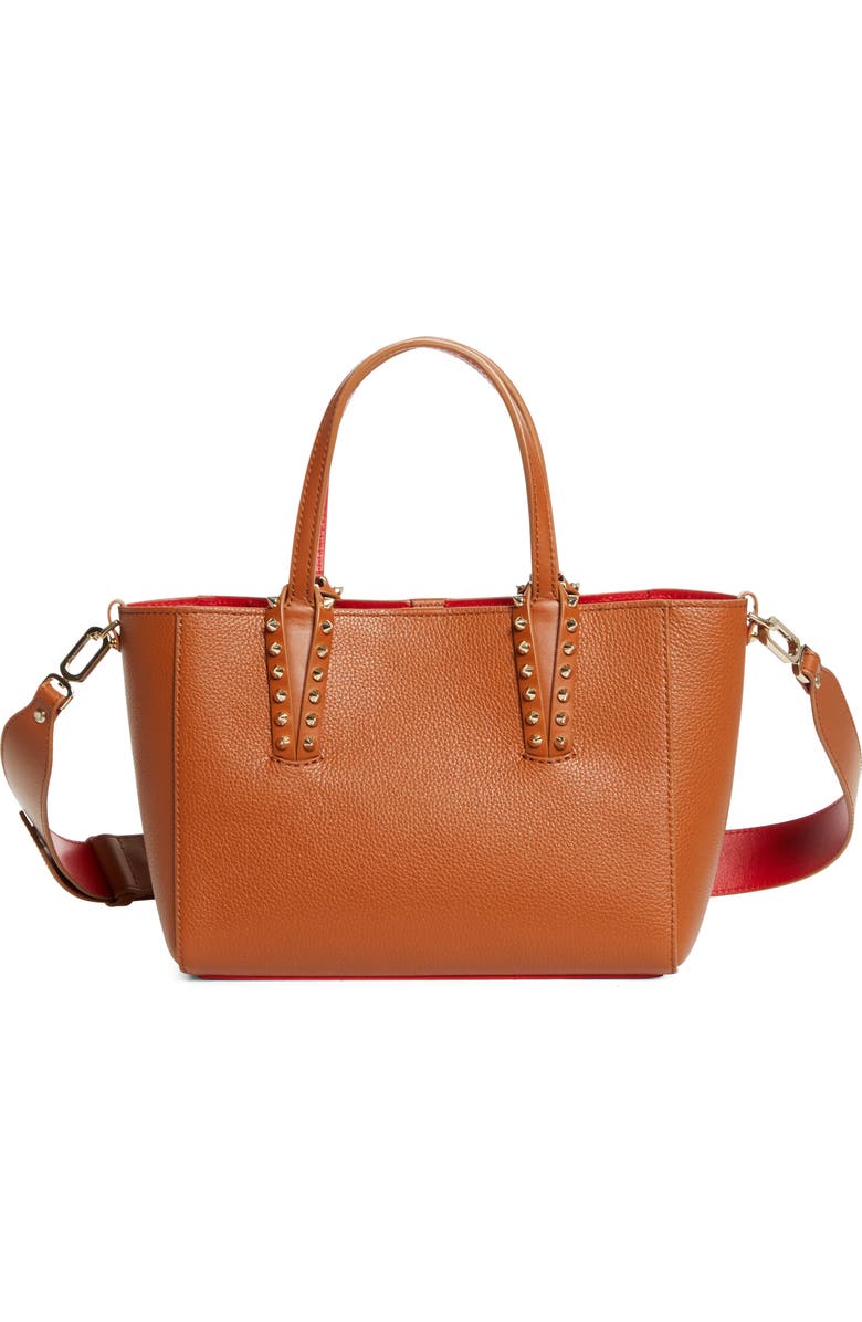 Christian Louboutin Mini Cabata Soft Leather East/West Tote, Main, color, Cuoio/Gold