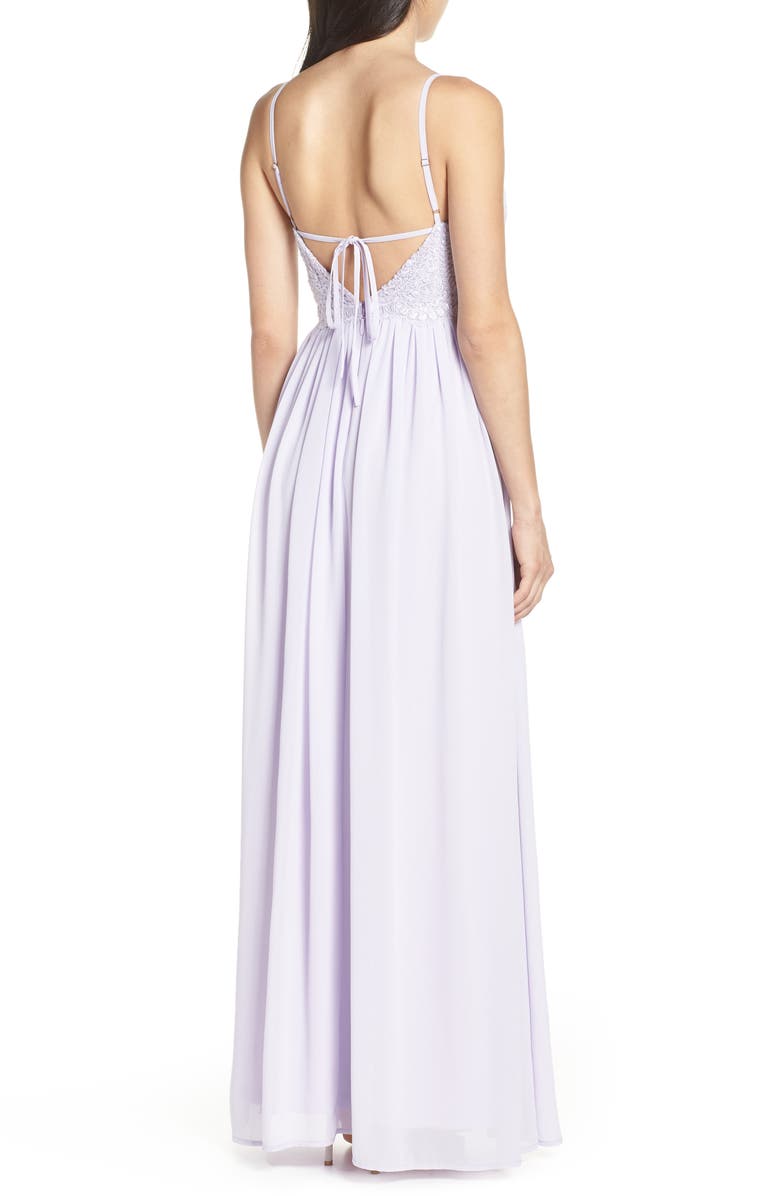 Lulus Back Tie Chiffon Evening Dress, Alternate, color,