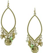 OLIVIA WELLES Estate Yellow Gold Plated Briolette Resin Charm Teardrop Earrings
